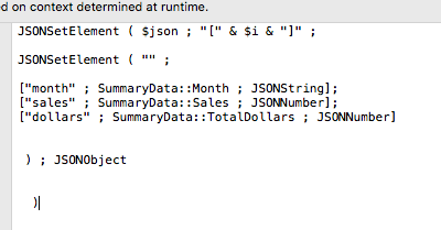 Collecting data into an array